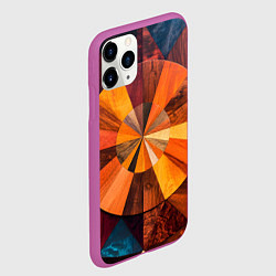Чехол iPhone 11 Pro матовый Круговая мозайка, цвет: 3D-фиолетовый — фото 2
