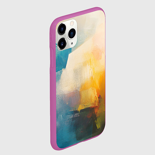 Чехол iPhone 11 Pro матовый Живопись мазками / 3D-Фиолетовый – фото 2