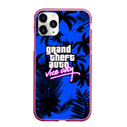 Чехол iPhone 11 Pro матовый Vice cuty gta tropic steel, цвет: 3D-малиновый