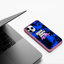 Чехол iPhone 11 Pro матовый Vice cuty gta tropic steel, цвет: 3D-малиновый — фото 2