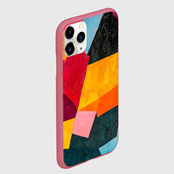 Чехол iPhone 11 Pro матовый Геометрия мозайка, цвет: 3D-малиновый — фото 2