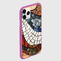 Чехол iPhone 11 Pro матовый Плиточная мозайка, цвет: 3D-фиолетовый — фото 2
