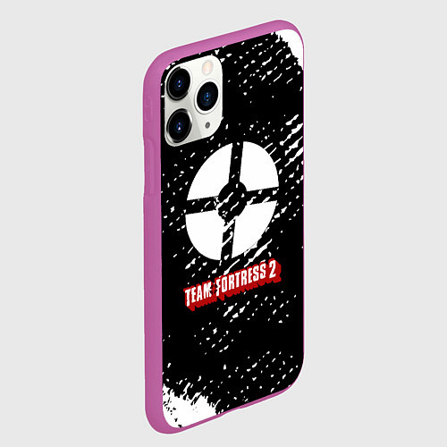 Чехол iPhone 11 Pro матовый Team Fortress 2 краски штрихи / 3D-Фиолетовый – фото 2
