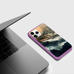 Чехол iPhone 11 Pro матовый Иллюстрация хаоса в грубом стиле, цвет: 3D-фиолетовый — фото 2