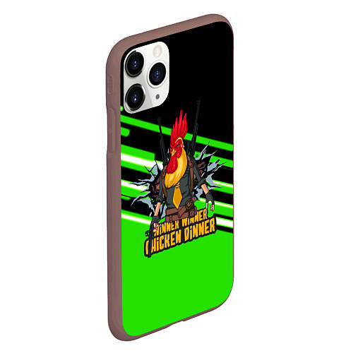 Чехол iPhone 11 Pro матовый PUBG line geometry / 3D-Коричневый – фото 2