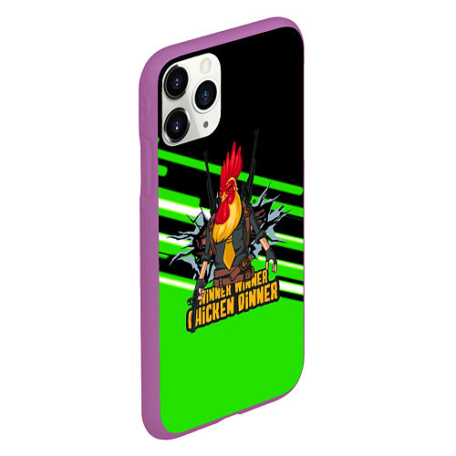 Чехол iPhone 11 Pro матовый PUBG line geometry / 3D-Фиолетовый – фото 2