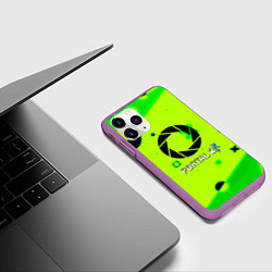 Чехол iPhone 11 Pro матовый Portal 2 geometry steel, цвет: 3D-фиолетовый — фото 2