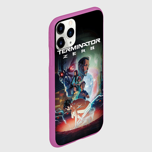 Чехол iPhone 11 Pro матовый Терминатор зеро персонажи / 3D-Фиолетовый – фото 2