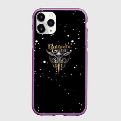 Чехол iPhone 11 Pro матовый Baldurs Gate белые краски, цвет: 3D-фиолетовый
