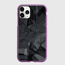 Чехол iPhone 11 Pro матовый Трещины, цвет: 3D-фиолетовый