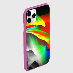 Чехол iPhone 11 Pro матовый Текстура краски, цвет: 3D-фиолетовый — фото 2