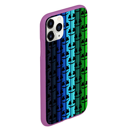 Чехол iPhone 11 Pro матовый Marshmello gradient / 3D-Фиолетовый – фото 2