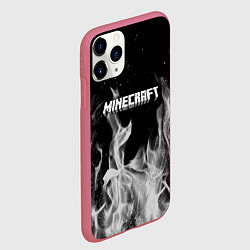 Чехол iPhone 11 Pro матовый Fortnite серый огонь, цвет: 3D-малиновый — фото 2