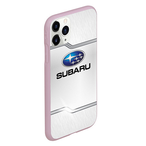 Чехол iPhone 11 Pro матовый Subaru auto steel metal / 3D-Розовый – фото 2