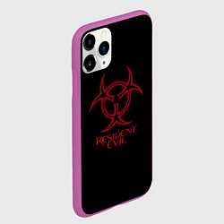 Чехол iPhone 11 Pro матовый Resident evil biohazard logo, цвет: 3D-фиолетовый — фото 2