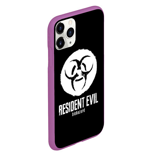 Чехол iPhone 11 Pro матовый Resident Evil umbrella corp logo / 3D-Фиолетовый – фото 2