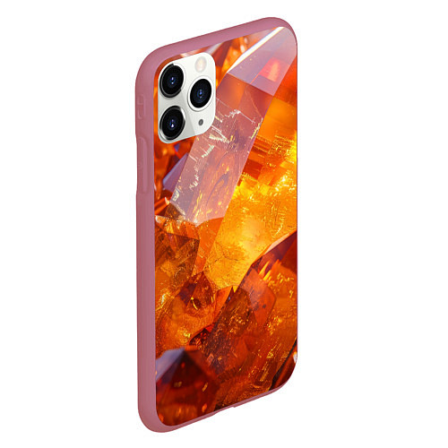 Чехол iPhone 11 Pro матовый Драгоценный камень / 3D-Малиновый – фото 2