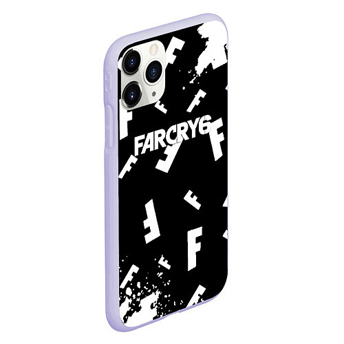 Чехол iPhone 11 Pro матовый FC6 logo pattern / 3D-Светло-сиреневый – фото 2