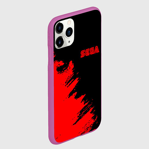 Чехол iPhone 11 Pro матовый SEGA краски красные / 3D-Фиолетовый – фото 2
