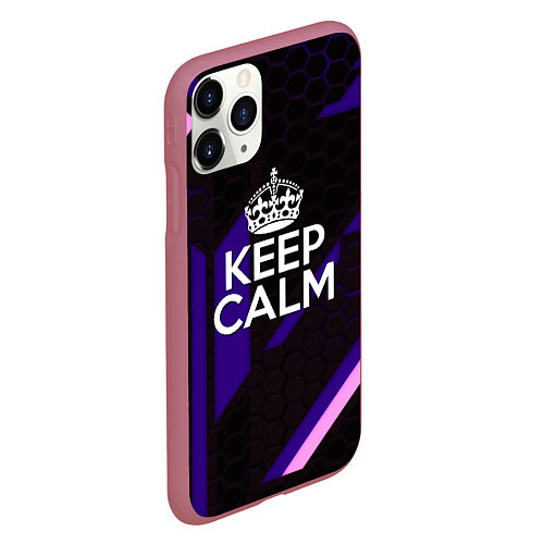 Чехол iPhone 11 Pro матовый Ceep Calm / 3D-Малиновый – фото 2