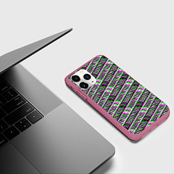 Чехол iPhone 11 Pro матовый Juventus glitch pattern, цвет: 3D-малиновый — фото 2