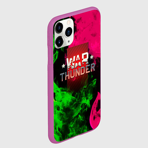 Чехол iPhone 11 Pro матовый Warthunder flame fight / 3D-Фиолетовый – фото 2