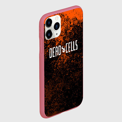 Чехол iPhone 11 Pro матовый Dead Cells брызги красок текстура / 3D-Малиновый – фото 2