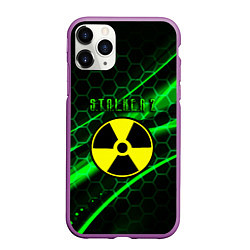 Чехол iPhone 11 Pro матовый S T A L K E R 2 кислотный стиль, цвет: 3D-фиолетовый