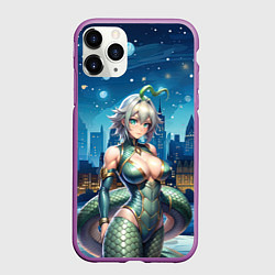 Чехол iPhone 11 Pro матовый Двушка в костюме змеи 2025, цвет: 3D-фиолетовый
