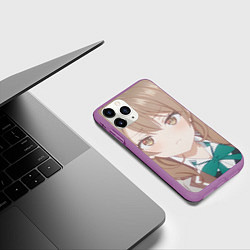 Чехол iPhone 11 Pro матовый Аля иногда кокетничает со мной по русски Мария, цвет: 3D-фиолетовый — фото 2