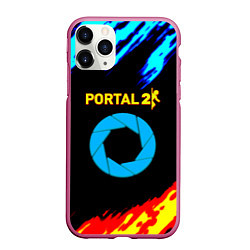 Чехол iPhone 11 Pro матовый Portal лёд и пламя, цвет: 3D-малиновый