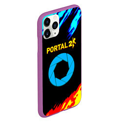 Чехол iPhone 11 Pro матовый Portal лёд и пламя, цвет: 3D-фиолетовый — фото 2