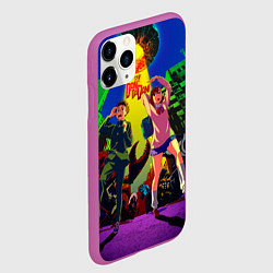 Чехол iPhone 11 Pro матовый Dandadan: Момо и Кэн, цвет: 3D-фиолетовый — фото 2