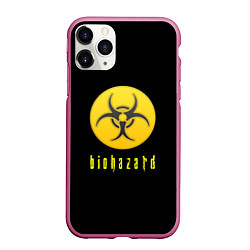 Чехол iPhone 11 Pro матовый Resident Evil biohazard, цвет: 3D-малиновый