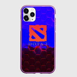 Чехол iPhone 11 Pro матовый Dota 2 броня текстура, цвет: 3D-фиолетовый