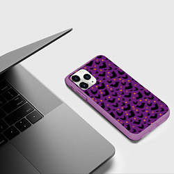 Чехол iPhone 11 Pro матовый Мрачный полёт, цвет: 3D-фиолетовый — фото 2