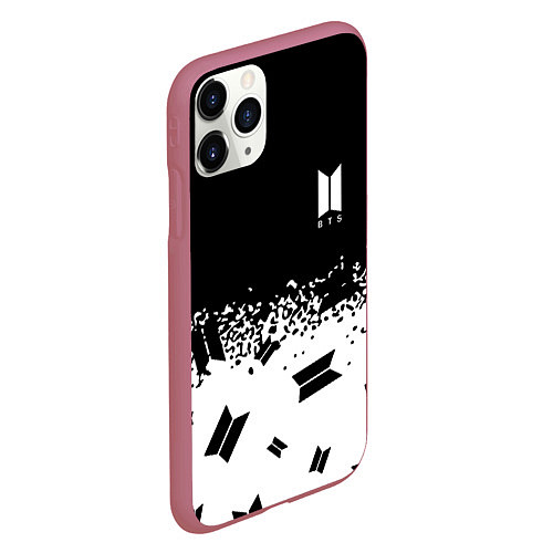 Чехол iPhone 11 Pro матовый Marshmello dj pattern краски / 3D-Малиновый – фото 2