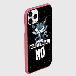 Чехол iPhone 11 Pro матовый Нет - прежде чем ты спросишь, цвет: 3D-малиновый — фото 2