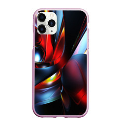 Чехол iPhone 11 Pro матовый Абстрактные волны геометрия, цвет: 3D-розовый