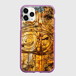 Чехол iPhone 11 Pro матовый Ацтек фрактал текстура, цвет: 3D-фиолетовый
