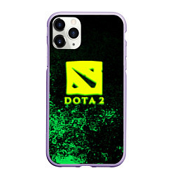 Чехол iPhone 11 Pro матовый DOTA2 кислотное лого краски, цвет: 3D-светло-сиреневый