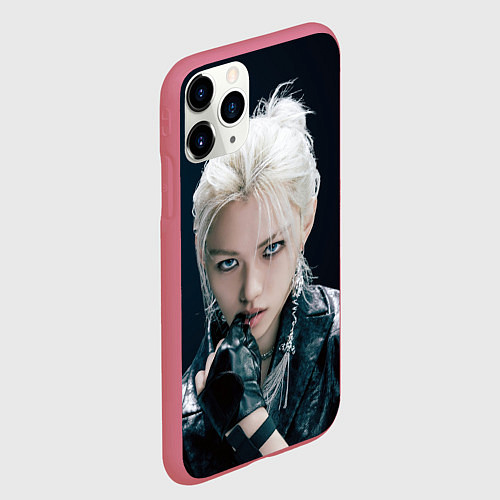 Чехол iPhone 11 Pro матовый Stray Kids Felix Giant concept / 3D-Малиновый – фото 2