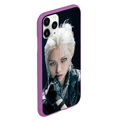 Чехол iPhone 11 Pro матовый Stray Kids Felix Giant concept / 3D-Фиолетовый – фото 2