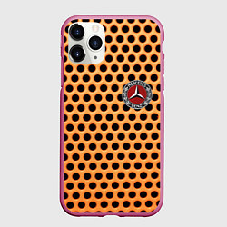 Чехол iPhone 11 Pro матовый Mercedes benz metal auto, цвет: 3D-малиновый