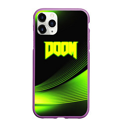 Чехол iPhone 11 Pro матовый Doom абстракция кислотная, цвет: 3D-фиолетовый