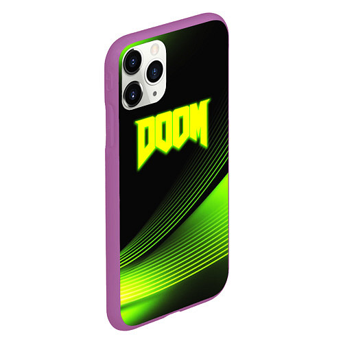 Чехол iPhone 11 Pro матовый Doom абстракция кислотная / 3D-Фиолетовый – фото 2