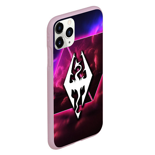 Чехол iPhone 11 Pro матовый The Elder Scrolls neon game / 3D-Розовый – фото 2