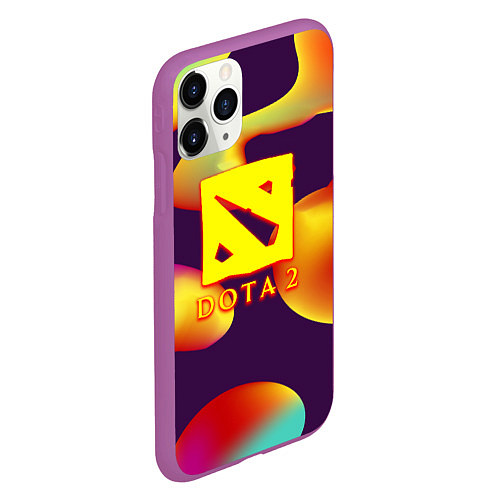 Чехол iPhone 11 Pro матовый Dota 2 неоновая абстракция / 3D-Фиолетовый – фото 2