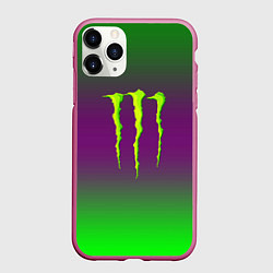 Чехол iPhone 11 Pro матовый Monster energy gradient, цвет: 3D-малиновый