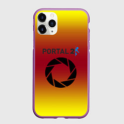 Чехол iPhone 11 Pro матовый Portal 2 gradient, цвет: 3D-фиолетовый